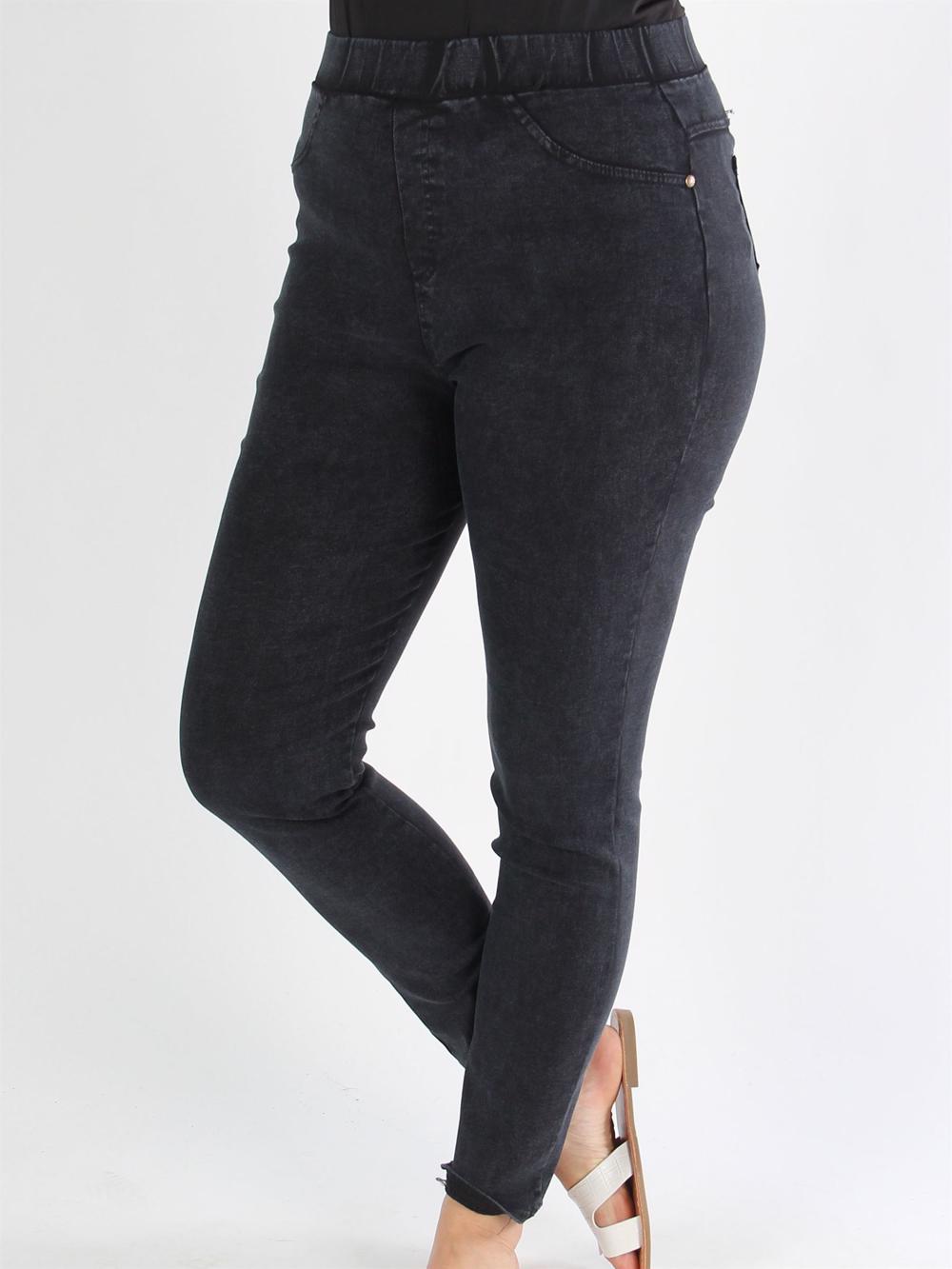 Mattisa - Sorte jeggings med elastikkant